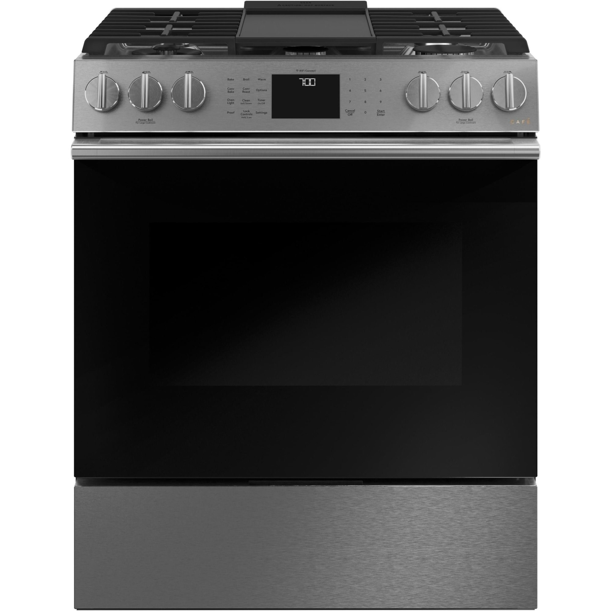 GE Appliances CGS700M2NS5 Cafe´™ 30" Smart SlideIn, FrontControl, Gas